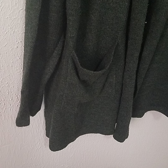LOFT | Dark Green Open Front Cardigan Sweater - Picture 4 of 6